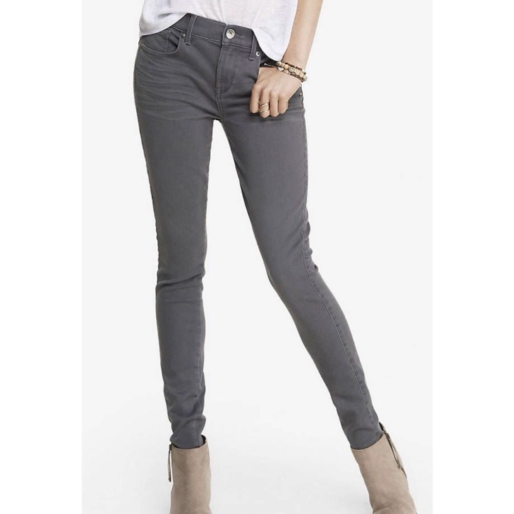 Express dark grey stretchy skinny jeans